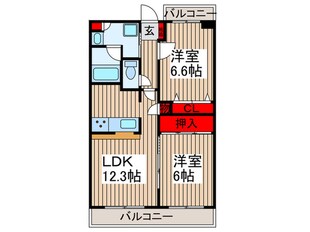 キングホームズ１番館B号棟の物件間取画像